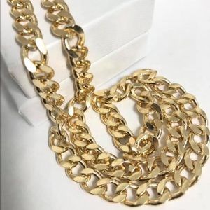18k Gold Filled Miami Link Men Necklace